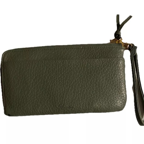 Buxton Olive Green Studded Wristlet Wallet - Picture 2 of 7